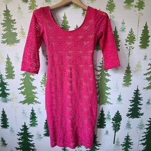 Love Fire Pink Lace Midi Dress